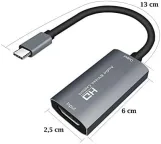 Tech Stor3 Grabber Audio Video HDMI 4K to USB Type_C 1080P Via DSLR, Camera, Action Cam