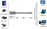 Tech Stor3 Grabber Audio Video HDMI 4K to USB Type_C 1080P Via DSLR, Camera, Action Cam