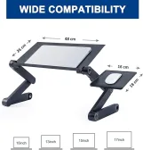 Adjustable Laptop Desk, ARUZEN Laptop Stand for Bed Portable Lap Desk Foldable Table Workstation Notebook Riser with Mouse Pad,