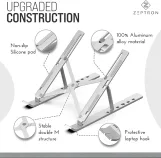 ZEPTRON Kotuday foldable portable desk stand with 6 level height adjustment | laptops notebooks