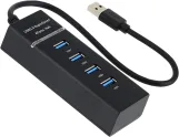 Generic 4-Port USB 3.0 Ultra-Slim Data Hub with 30cm Extended Cable for Desktops, Laptops, Tablets, Smartphones and other USB-enabled Devices