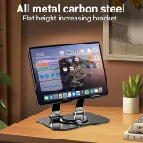 CMKJ Tablet Stand Adjustable Swivel Desktop Holder with 360 Degree Rotating Base, Foldable Cradle for iPad/iPad Pro/Air/Mini 6 5 4 3 2, ,