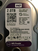 WD Purple 2 TB HDD 5400 RPM SATA 6 Gb/s 64 MB 3.5 " Internal Hard Drive WD20PURZ