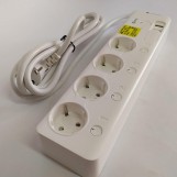 A Copper Power Strip 16A With 4 Outlets and 2 USB Ports, 2 meter cable