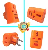شريط طاقة جداري KX 3108 من كامري - 3 فتحات - مؤشر LED - برتقالي