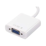 محول HDMI 1080P ذكر إلى VGA مع صوت - كابل فيديو عالي الدقة لجهاز الكمبيوتر (أبيض)
