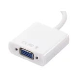 محول HDMI 1080P ذكر إلى VGA مع صوت - كابل فيديو عالي الدقة لجهاز الكمبيوتر (أبيض)