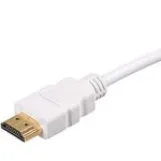 محول HDMI 1080P ذكر إلى VGA مع صوت - كابل فيديو عالي الدقة لجهاز الكمبيوتر (أبيض)
