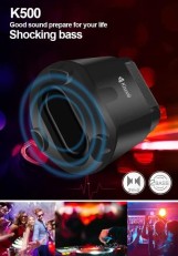 مكبر صوت صغير K500 من كيسونلي، مضخم صوت للوسائط المتعددة بمنفذ USB 2.0 للكمبيوتر - أسود