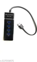 Welfy 4 Port USB Hub 3.0 Adapter Cable With 5Gbps Speed, Laptop, Pc Computers USB Adapter ( Black)