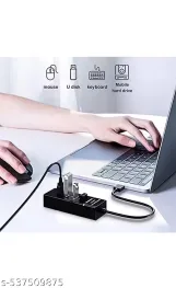 Welfy 4 Port USB Hub 3.0 Adapter Cable With 5Gbps Speed, Laptop, Pc Computers USB Adapter ( Black)