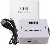 محول ميني HDMI إلى VGA يعمل بمنفذ USB، أبيض