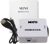 محول ميني HDMI إلى VGA يعمل بمنفذ USB، أبيض