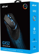 Gaming Mouse,6 Buttons, 4 Adjustable DPI Levels, 7 Circular & Breathing LED Light, AIKUN MORPHUS (GX52) Multifunction Wired Mouse Used for Games and Office