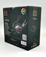 سماعة رأس للالعاب موديل H700 بمنفذ AUX ومزودة بميكروفون وتحكم في مستوى الصوت، اضاءة ار جي بي، سلكي، على الاذن، أسود