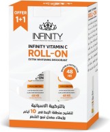 مزيل عرق رول بفيتامين سي مع تبييض إضافي من انفينيتي   80 مل 1+1 مجانا  - Infinity Vitamin C Roll-On Deodorant with Extra Whitening, 80ml 1+1