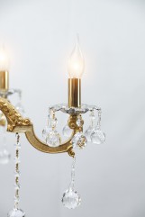 نجفة قنديل مصر، 6 لمبة، نحاس × ألومنيوم، 80×90 سم – ذهبي فضي