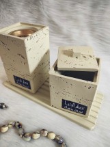 مبخرة مع حافظة وقاعده - تصميم أنيق وجودة عالية ارتقِ بأجواء منزلك مع هذه المبخرة المصممة بعناية فائقة.