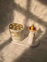 عربية قطايف رمضانية، تصميم تراثي بزخارف ذهبية وخط عربي، ديكور رمضان كريم