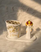 عربية قطايف رمضانية، تصميم تراثي بزخارف ذهبية وخط عربي، ديكور رمضان كريم