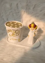 عربية قطايف رمضانية، تصميم تراثي بزخارف ذهبية وخط عربي، ديكور رمضان كريم