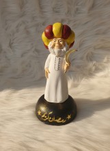 تمثال زينة رمضان كريم بشكل شيخ مع هلال وقاعدة مزخرفة، ديكور إسلامي للمنزل والمكتب