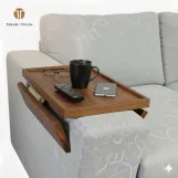 ترابيزة مخدع كنبة ARMOUR - خشب طبيعي سويد مع قشرة أرو وداير زان | ARMOUR Premium Sofa Tray