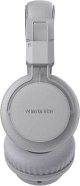سماعات رأس بلوتوث من ميدياتك MT-H77 - رمادي وتركواز