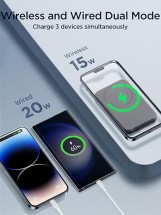 باور بانك لاسلكي صغير مغناطيسي 10000 مللي امبير في الساعة من جيه ار W020 (اسود)