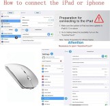 ماوس بلوتوث لاسلكي قابل لاعادة الشحن لماك بوك برو واللاب توب والكمبيوتر (فضي)