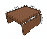 ترابيزة مخدع ARMOUR - لون بني محروق (خشب طبيعي) | ARMOUR Tray - Dark Walnut