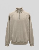 سويت شيرت ريب بنص سوستة  Ribbed Half-Zip Sweatshirt