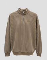 سويت شيرت ريب بنص سوستة  Ribbed Half-Zip Sweatshirt