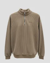 سويت شيرت ريب بنص سوستة  Ribbed Half-Zip Sweatshirt