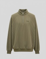 سويت شيرت ريب بنص سوستة  Ribbed Half-Zip Sweatshirt