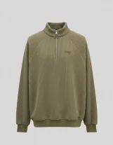 سويت شيرت ريب بنص سوستة  Ribbed Half-Zip Sweatshirt