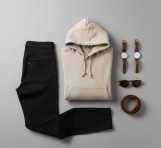 بنطلون وات ابيض واسود  Black & White Washed Jeans