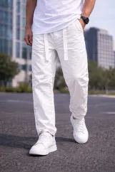 بنطلون وايد ليج جبردين -Wide Leg Strap Style Pants