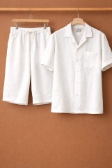طقم كتان شورت
