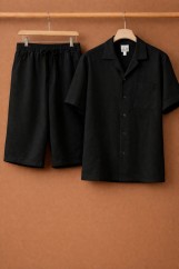 طقم كتان شورت