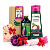كيت زيت 108 عشبة الهندي وشامبو كيش كينج بالبصل للعناية بالشعر | 108 Herbs Oil & Kesh King Onion Shampoo Hair Care Kit